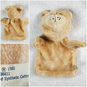 Bear Hand Puppet Stuffed Plush Animal Soft 10" Vintage 1980 Intrigue Industries